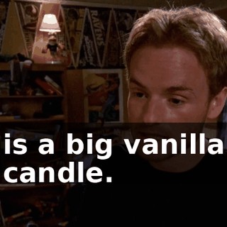 is a big vanilla candle.