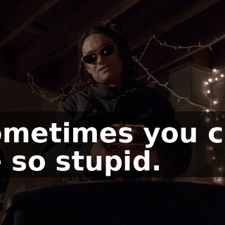Sometimes you can be so stupid.