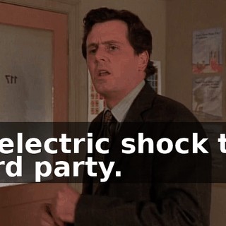 an electric shock to a third party.