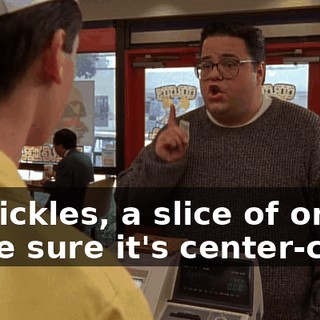 no pickles, a slice of onion, make sure it's center-cut,
