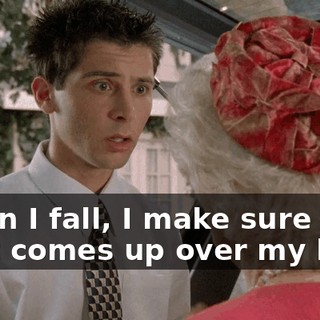 When I fall, I make sure my skirt comes up over my hips.