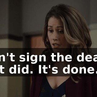 Don't sign the deal. I just did. It's done.