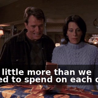It's a little more than we agreed to spend on each other,