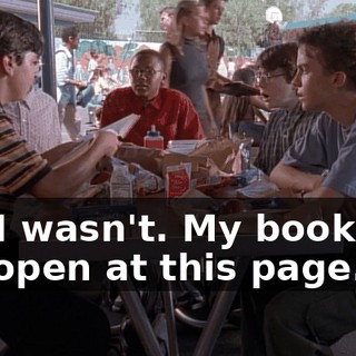 No, I wasn't. My book just fell open at this page.