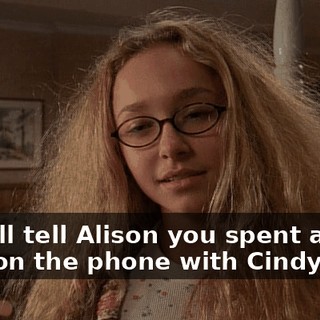And I'll tell Alison you spent an hour on the phone with Cindy Reid.