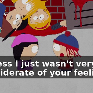 I guess I just wasn't very considerate of your feelings.