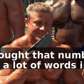 I thought that number had a lot of words in it.