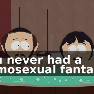 You never had a homosexual fantasy?