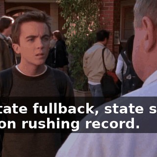 All-state fullback, state single season rushing record.