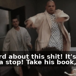 I heard about this shit! It's gonna stop! Take his book, Rob!