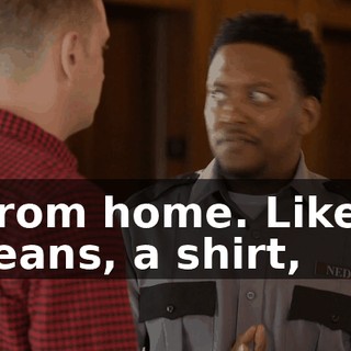 from home. Like, jeans, a shirt,