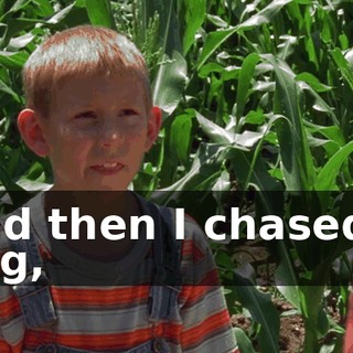 And then I chased a bag,