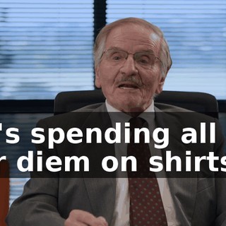 He's spending all his per diem on shirts.
