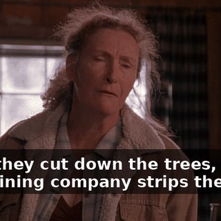 First they cut down the trees, then the mining company strips the land.