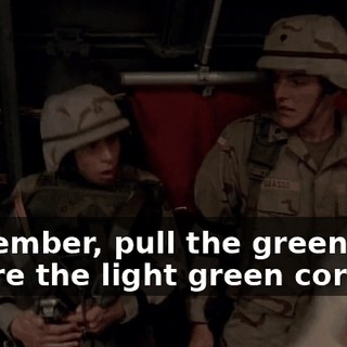 Remember, pull the green cord before the light green cord.