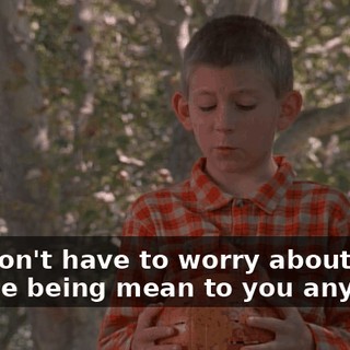 You won't have to worry about anyone being mean to you anymore.