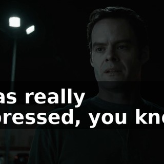 I was really depressed, you know?