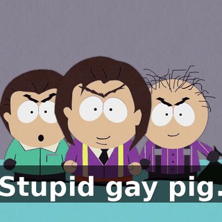 Stupid gay pig.