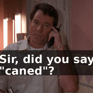 Sir, did you say "caned"?