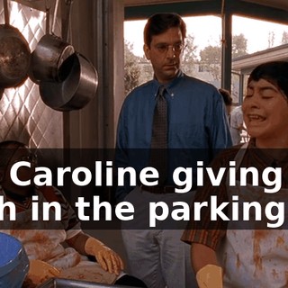 and Caroline giving birth in the parking lot.