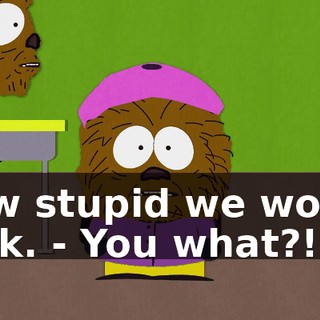 how stupid we would look. - You what?!