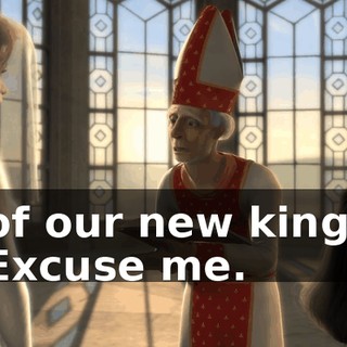 - of our new king... - Excuse me.