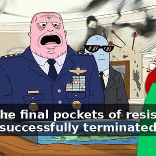 that the final pockets of resistance were successfully terminated.