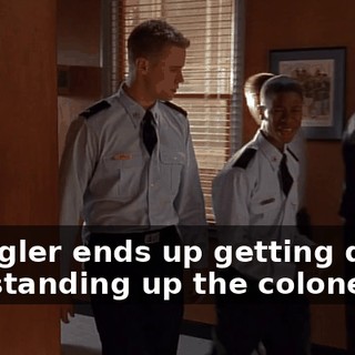 Spangler ends up getting drunk and standing up the colonel.