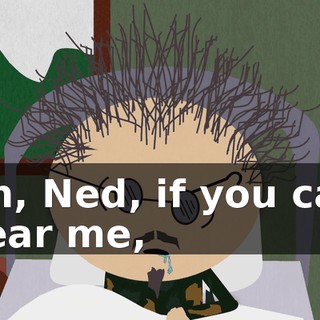 Oh, Ned, if you can hear me,