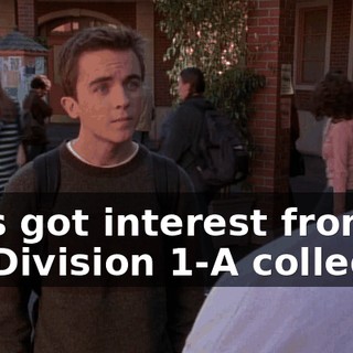 He's got interest from six Division 1-A colleges.