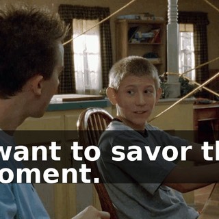 I want to savor the moment.