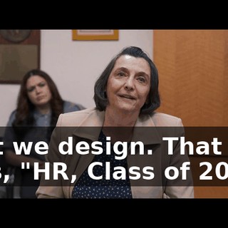 That we design. That says, "HR, Class of 2023."
