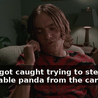 They got caught trying to steal the inflatable panda from the car lot.