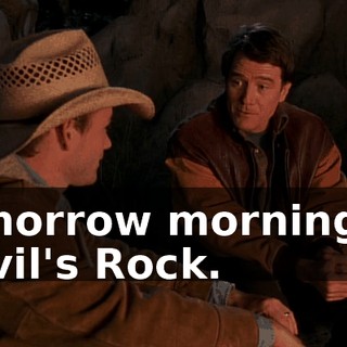 tomorrow morning at Devil's Rock.