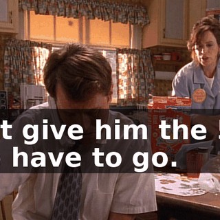 Just give him the $50. We have to go.