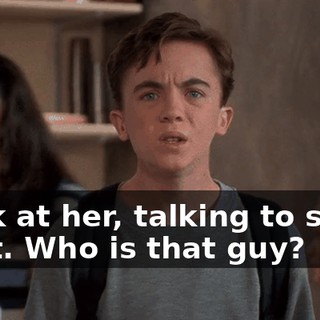 Look at her, talking to some idiot. Who is that guy?