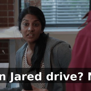 Can Jared drive? No.