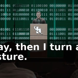 Okay, then I turn and gesture.