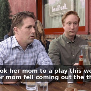 She took her mom to a play this weekend and her mom fell coming out the theater.