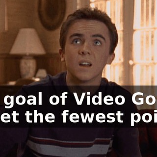 The goal of Video Golf is to get the fewest points.