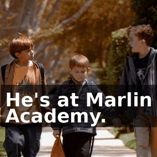 He's at Marlin Academy.