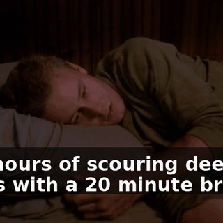 Ten hours of scouring deep-fat friers with a 20 minute break