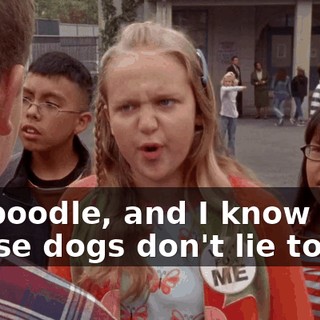 his poodle, and I know 'cause dogs don't lie to me.
