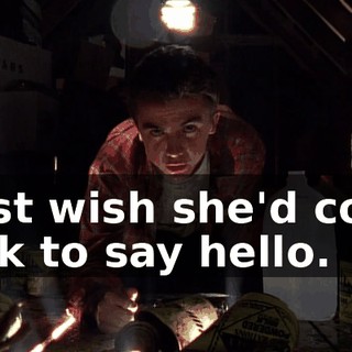 I just wish she'd come back to say hello.