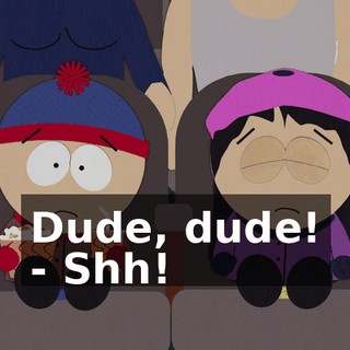 Dude, dude! - Shh!