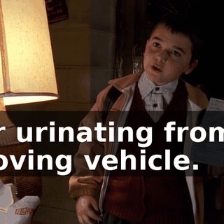 for urinating from a moving vehicle.