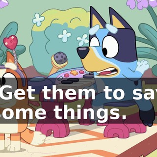 -Get them to say some things.