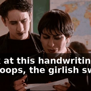 Look at this handwriting, the loops, the girlish swirls.