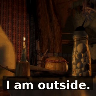 I am outside.
