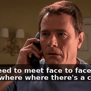 We need to meet face to face, somewhere where there's a crowd.